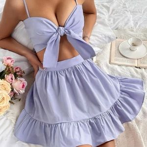 Cami top and ruffle hem skirt